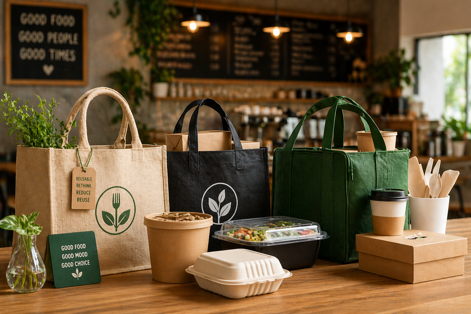 How Restaurants and Cafes Use Reusable Bags for Takeout Packaging